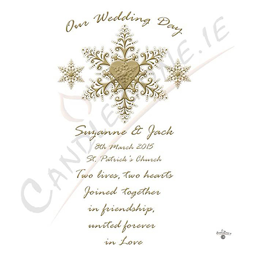 Personalised Wedding Candles - Personalised Wedding Candles - Stars & Hearts