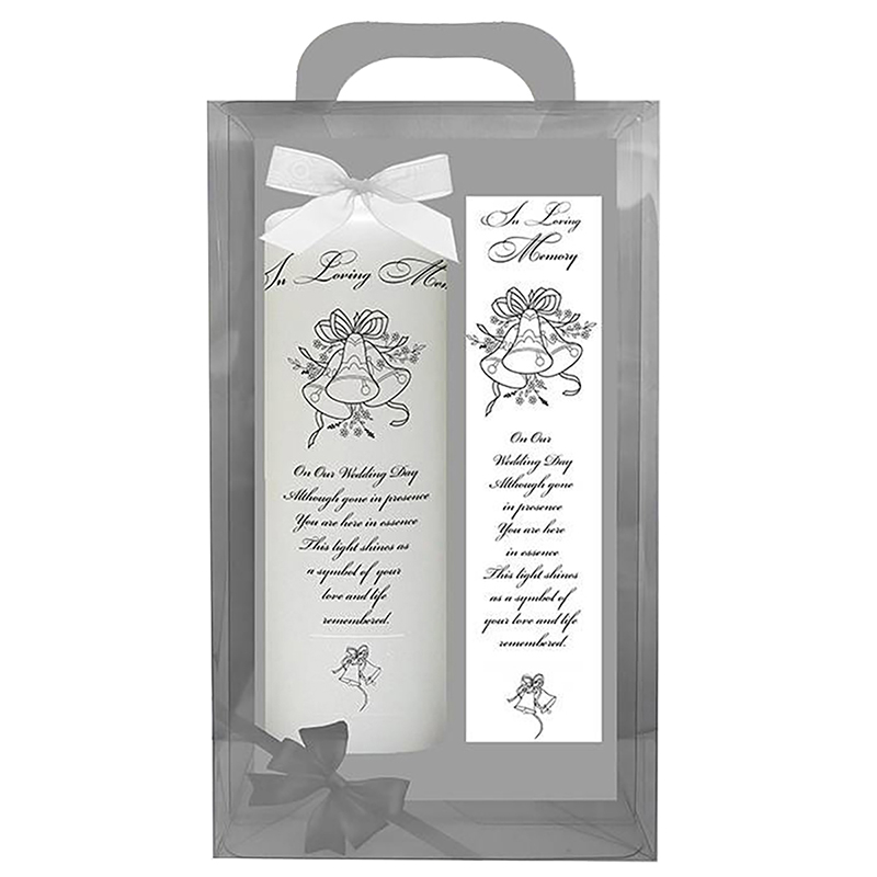 Personalised Wedding Remembrance Candle - Wedding Bells Silver