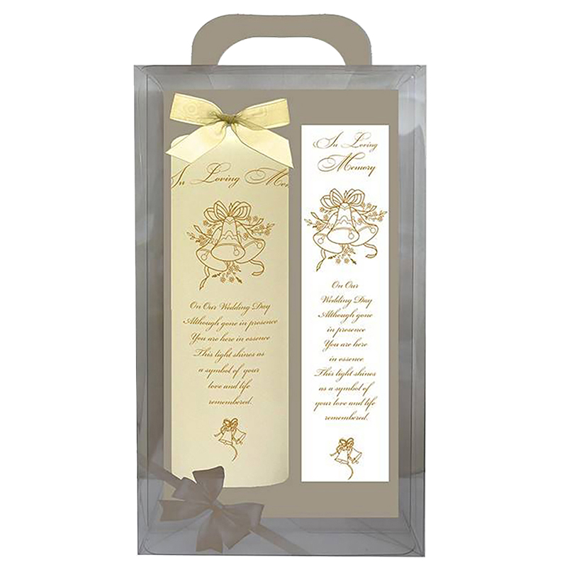 Personalised Wedding Remembrance Candle - Wedding Bells Gold