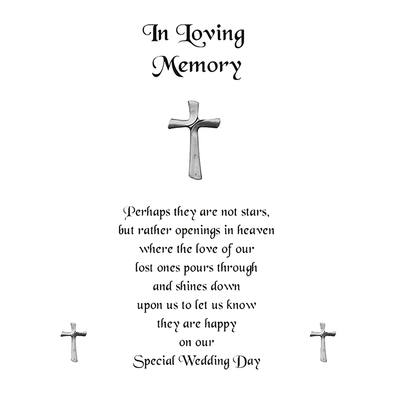 Personalised Wedding Remembrance Candle - Wedding Small Silver Cross