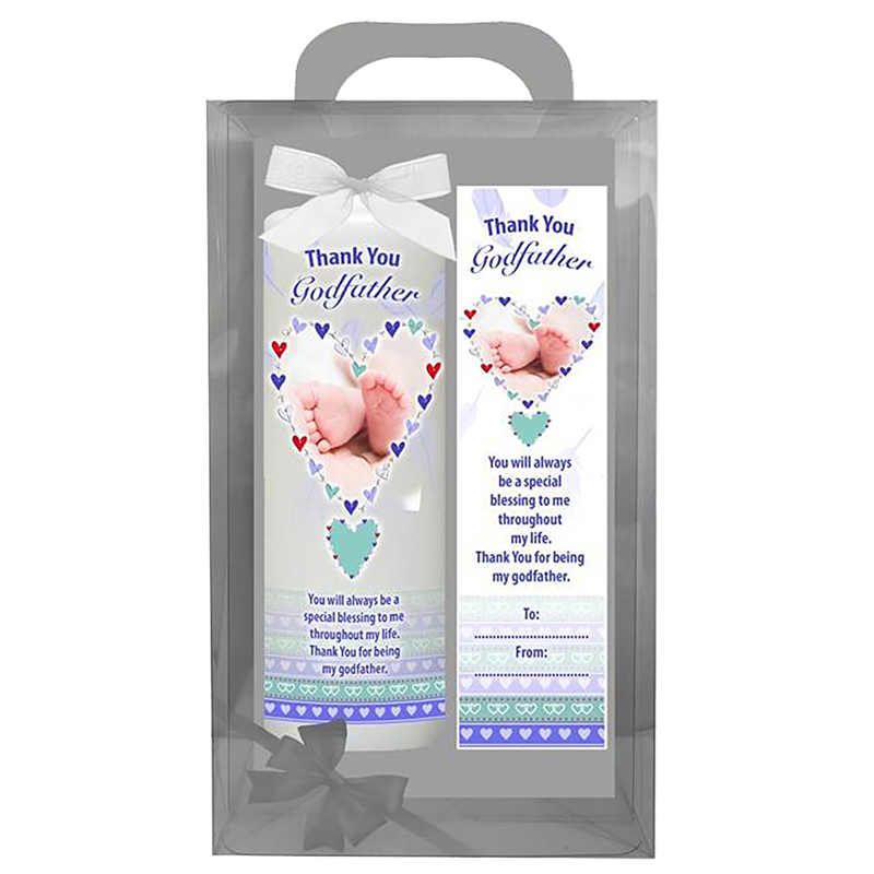 Personalised Godfather Mug Gift - Feathered Heart Blue