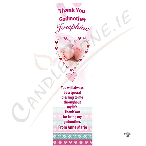 Personalised Godmother Mug Gift - Feathered Heart Blue