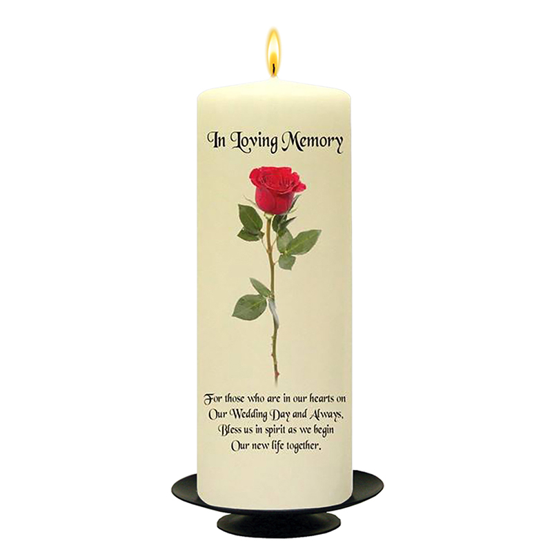 Personalised Wedding Remembrance Candle - Wedding Single Rose