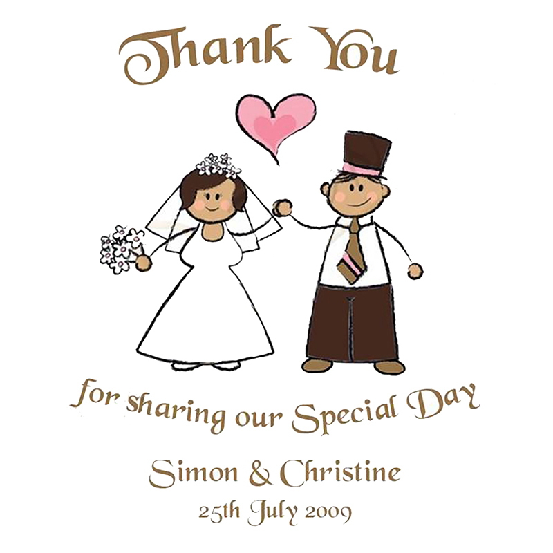 Personalised Thank you Wedding Favour - Happy Ever After Gold