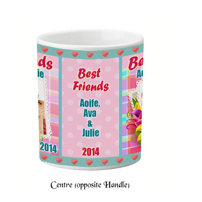 Personalised Mug Gift - Best Friends & Flowers Photo