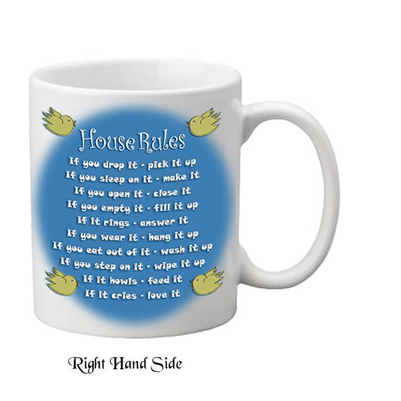 Personalised Mug Gift - House Rules Bird House