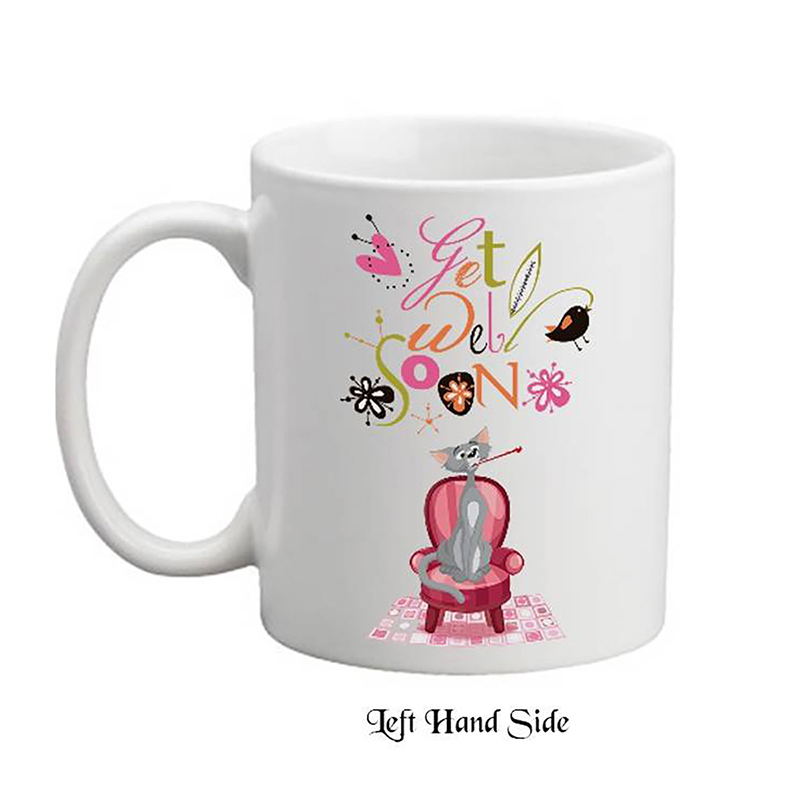 Personalised Get Well Soon Mug Gift - Cat with Temperature