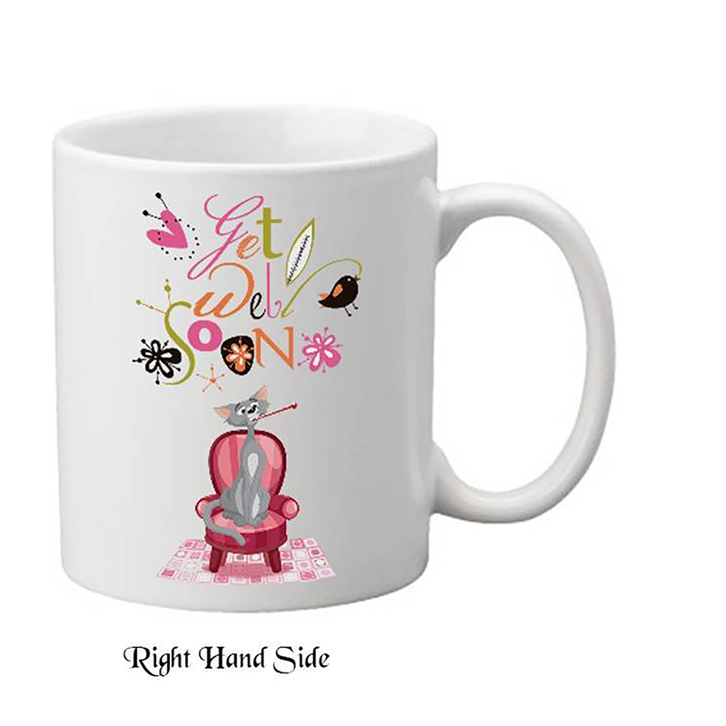 Personalised Get Well Soon Mug Gift - Cat with Temperature