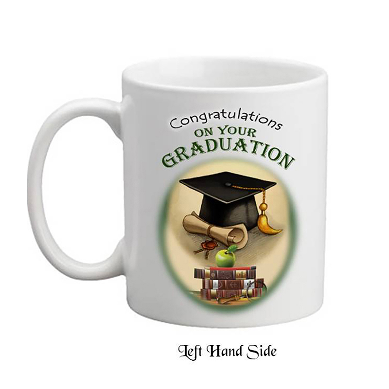 Personalised Graduation Mug Gift - Scroll. Cap