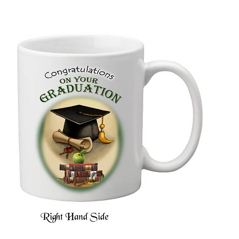 Personalised Graduation Mug Gift - Scroll. Cap