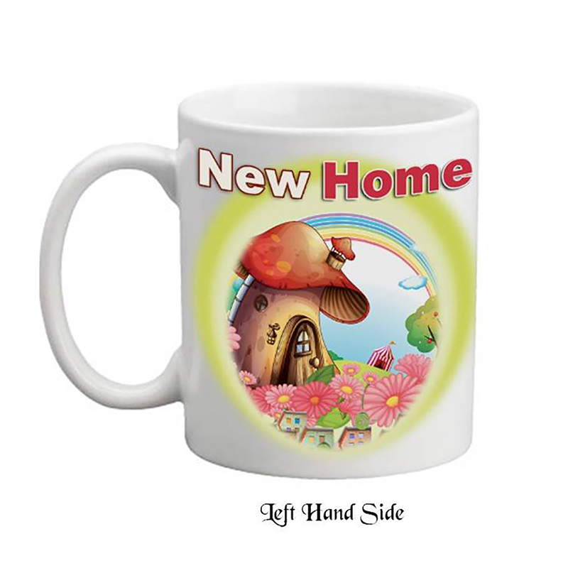 Personalised New Home Mug Gift - Mushroom House & Rainbow