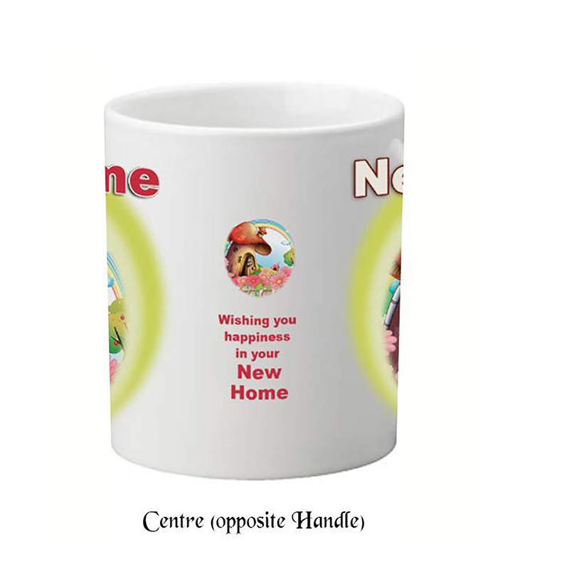 Personalised New Home Mug Gift - Mushroom House & Rainbow