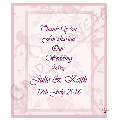 Personalised Wedding Candles - Flower Pink