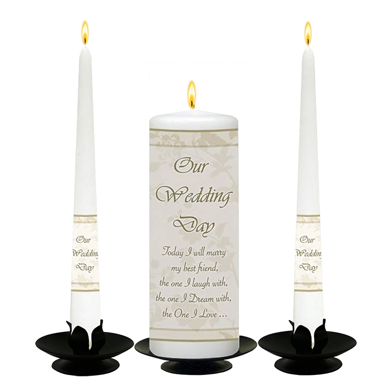 Personalised Wedding Candles - Flower Cream