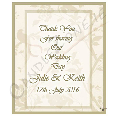 Personalised Wedding Candles - Flower Cream
