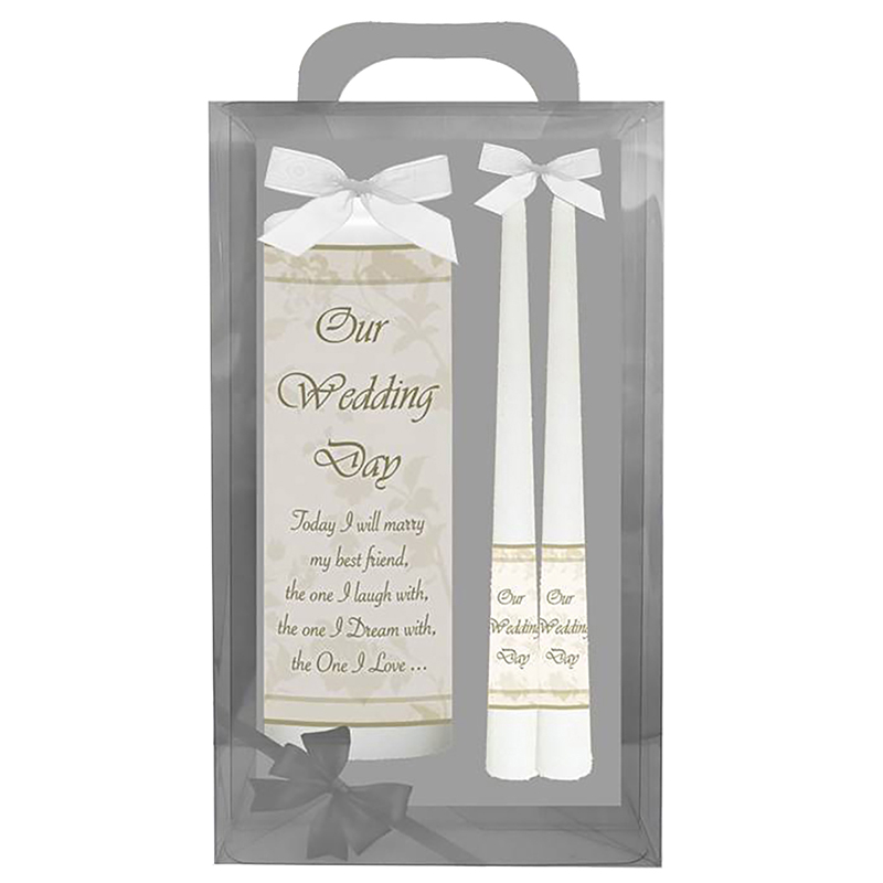 Personalised Wedding Candles - Flower Cream