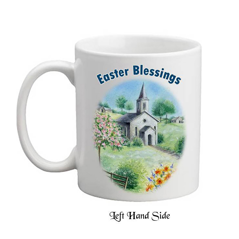 Personalised Easter Mug Gift - Church in Meadow