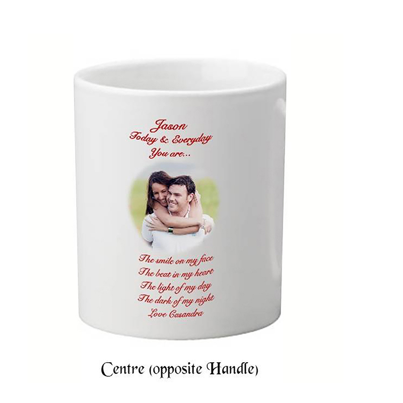 Personalised Valentines Mug Gift - Teddy Heart with Photo