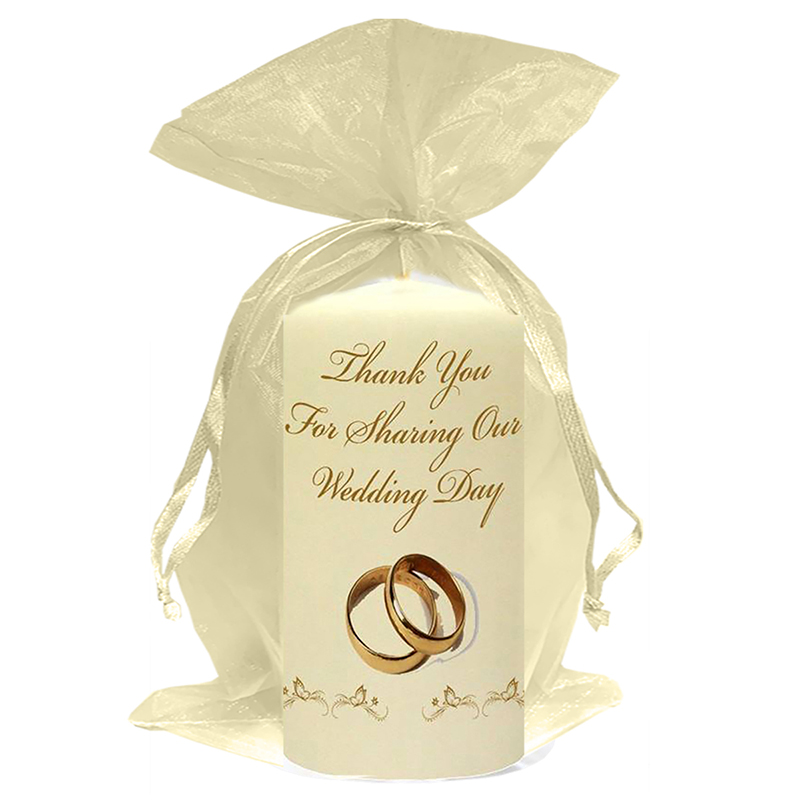 Personalised Thank you Wedding Favour - Butterflies & Gold Rings