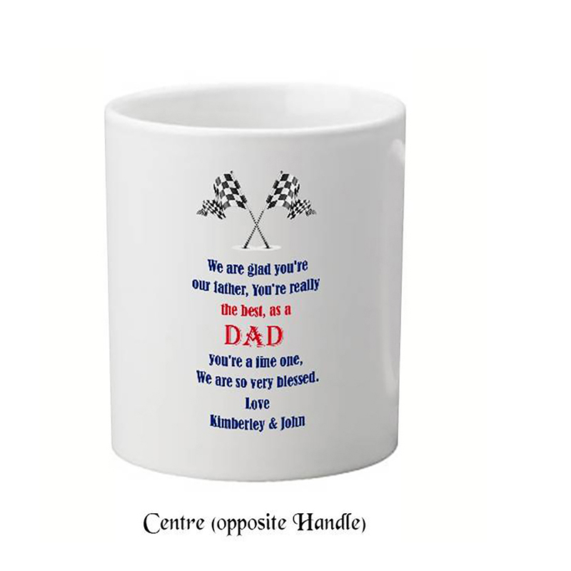 Personalised Slate and Mug Gift - Chequered Flags with Photo