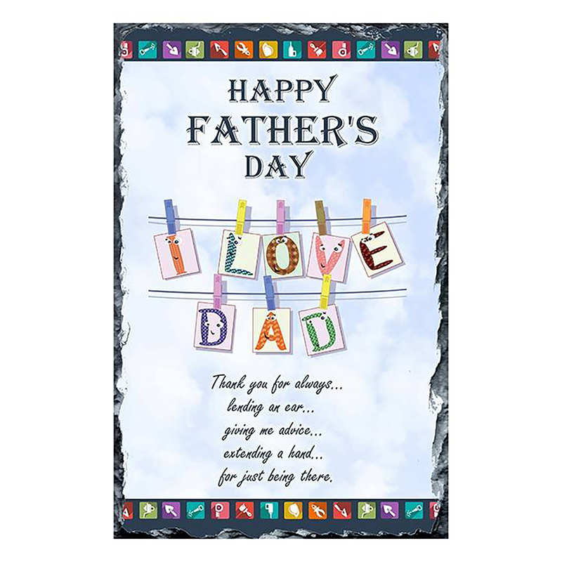 Personalised Slate & Mug Gift - Love Dad Clothes Line
