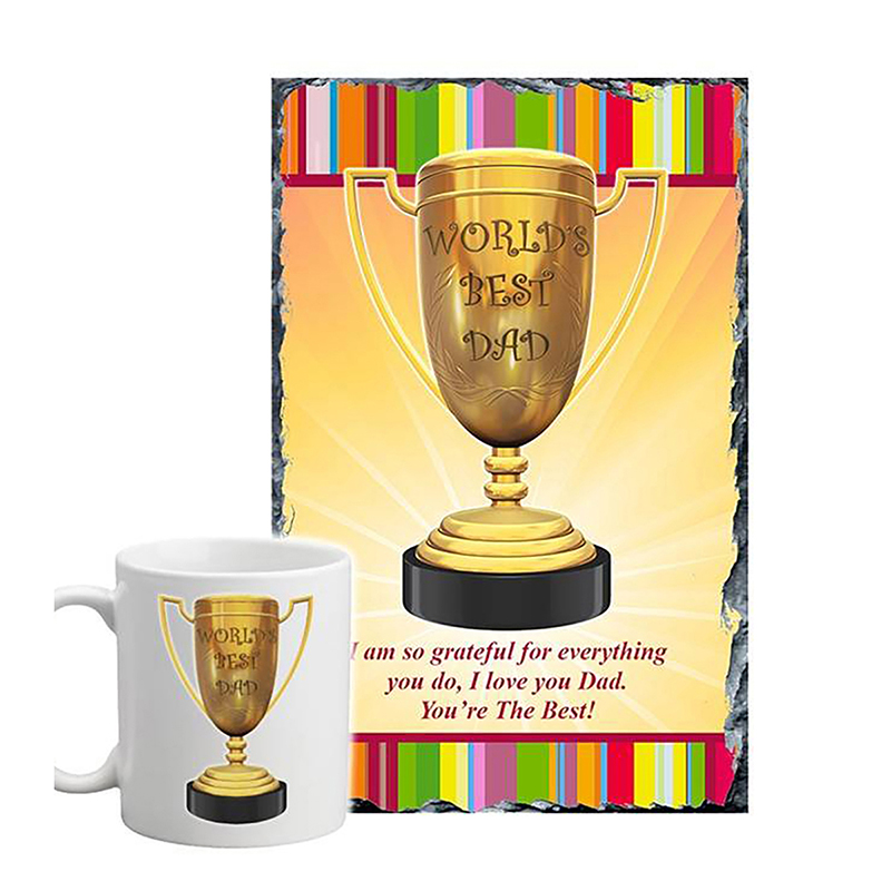 Personalised Slate & Mug Gift - Trophy