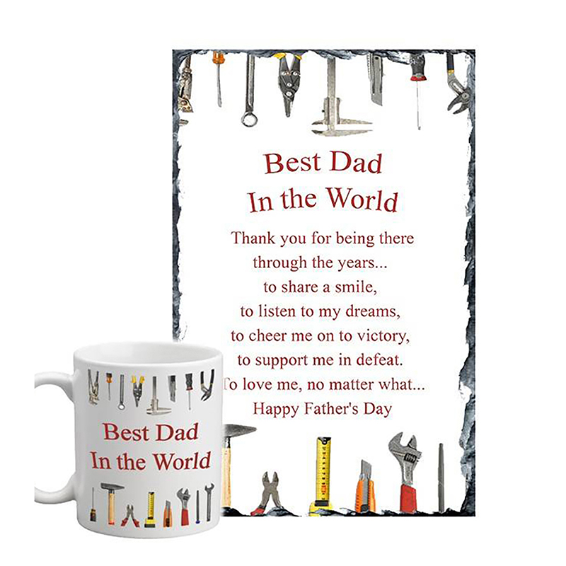 Personalised Slate and Mug Gift - Best Dad