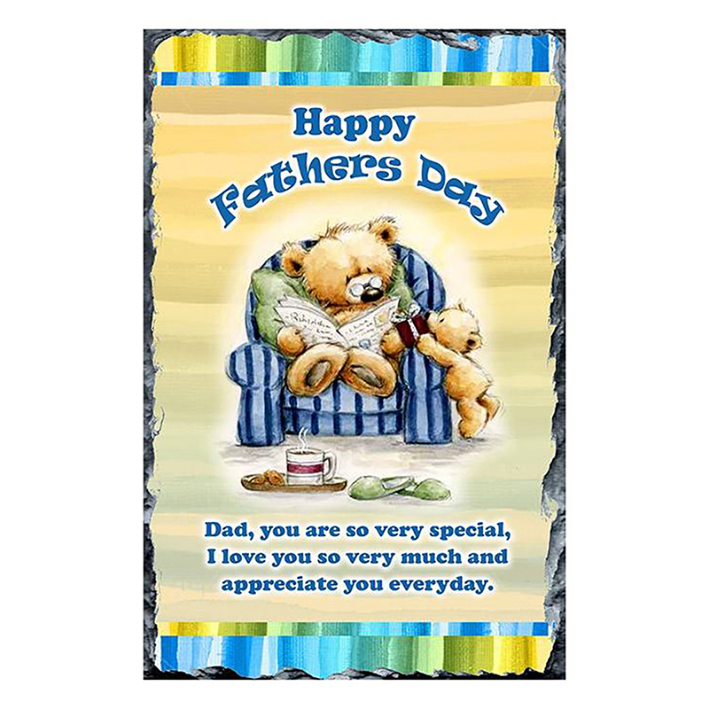 Personalised Slate & Mug Gift - Daddy Bear in Chair