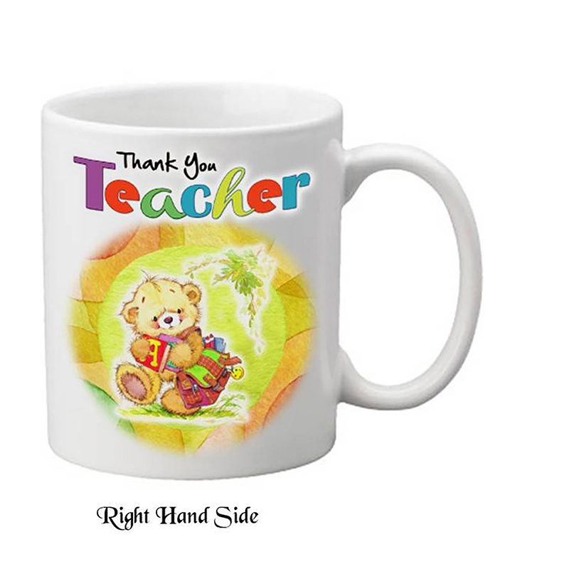 Personalised Thank You Teacher Mug Gift - Ted & School Bag