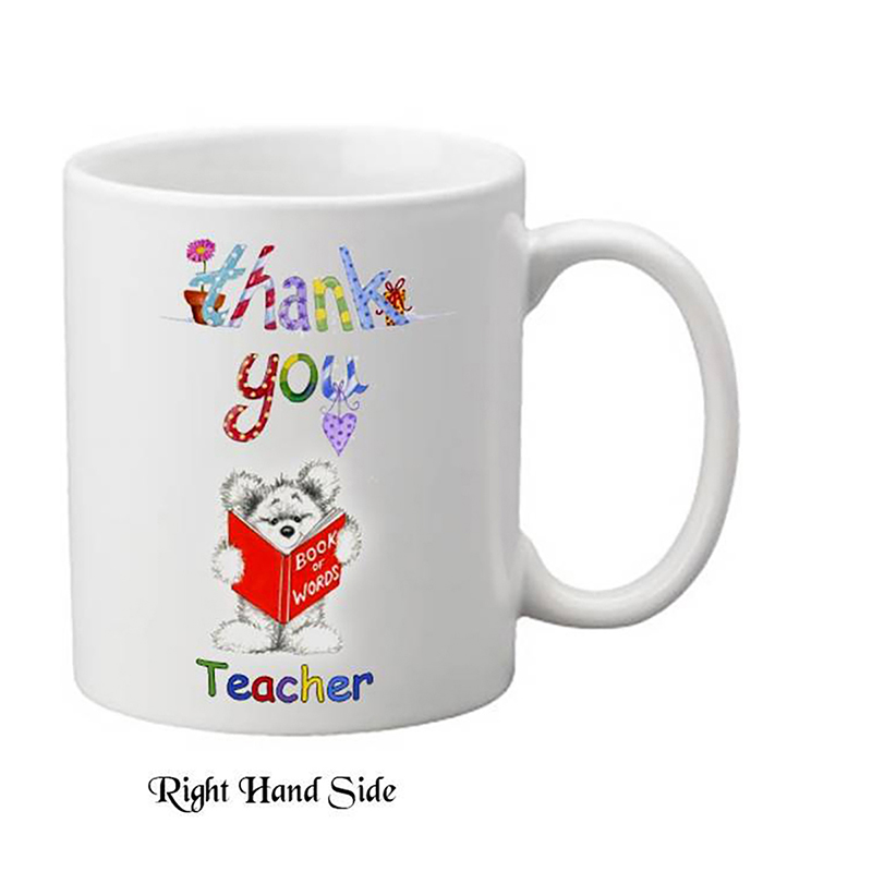 Personalised Thank You Teacher Mug Gift - Book of Words Teddy