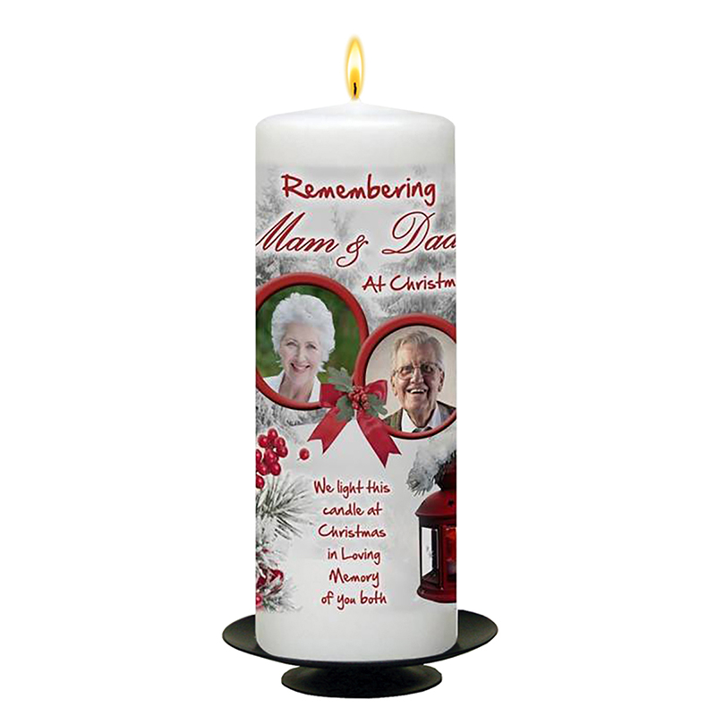 Personalised Christmas Remembrance Candle - Winter Scene