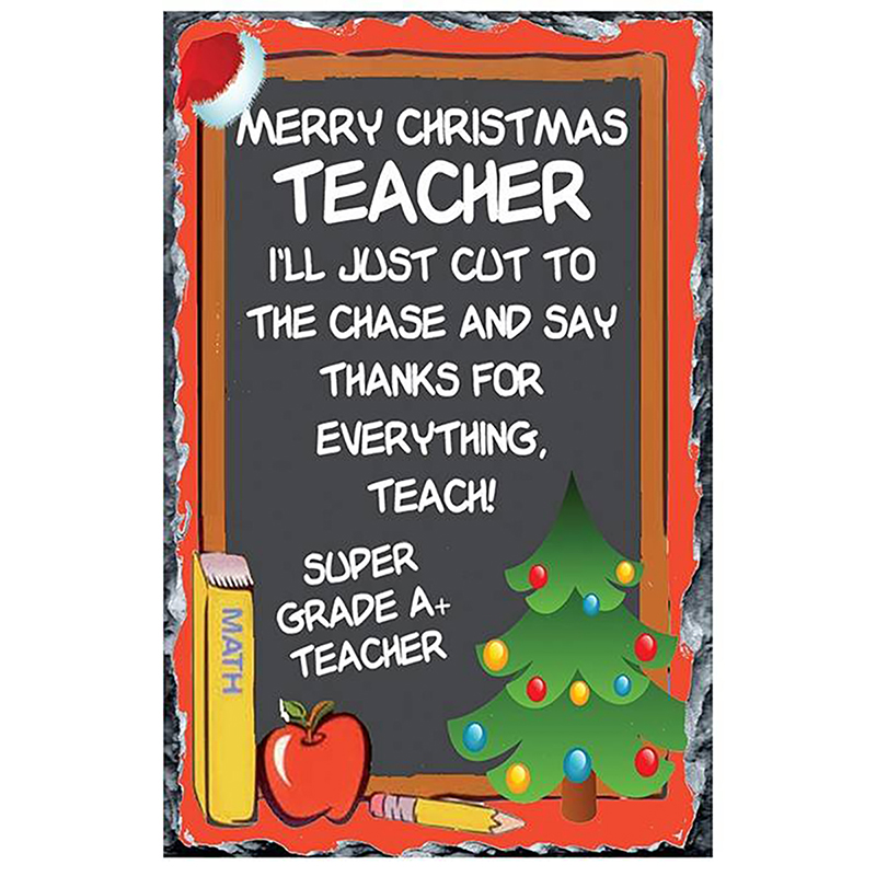 Personalised Christmas Teacher Slate Gift - Black board Christmas Tree