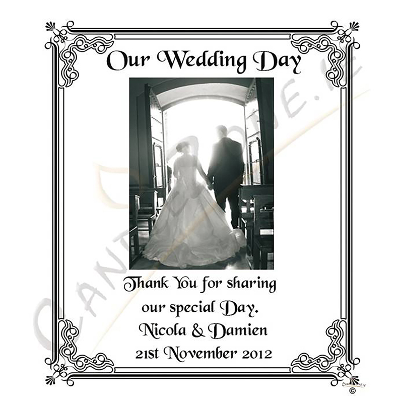 Personalised Thank you Wedding Favour - Church Door Silver