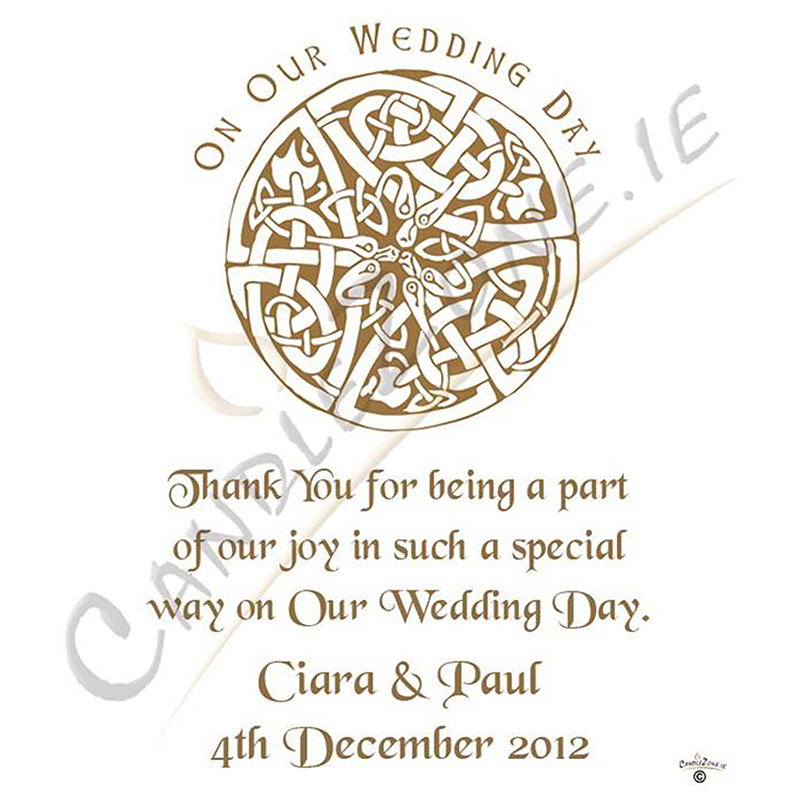 Personalised Thank you Wedding Favour - Claddagh