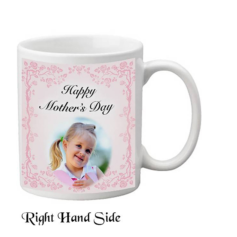 Personalised Mothers Day Mug Gift - Red Rose Heart with Photo