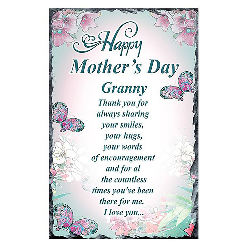 Personalised Mothers Day Slate Gift - Granny Floating Butterflies