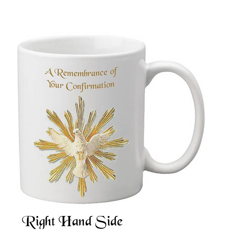 Personalised Confirmation Mug Gift - Open Dove Gold