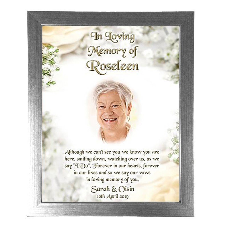 Wedding Remembrance Frame - White Flowers with Photo