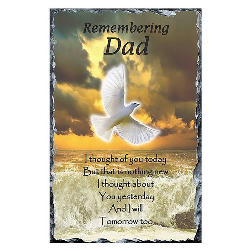 Personalsied Remembrance Slate - Dove over Golden Waves