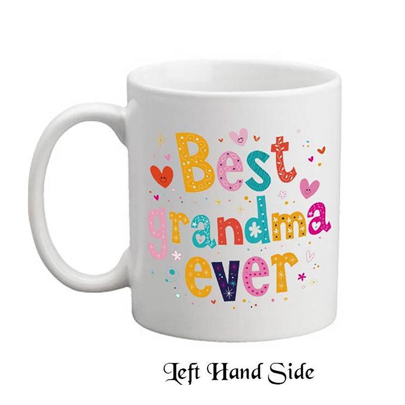 Personalised Mothers Day Mug Gift - Heart & Smiles Grandma