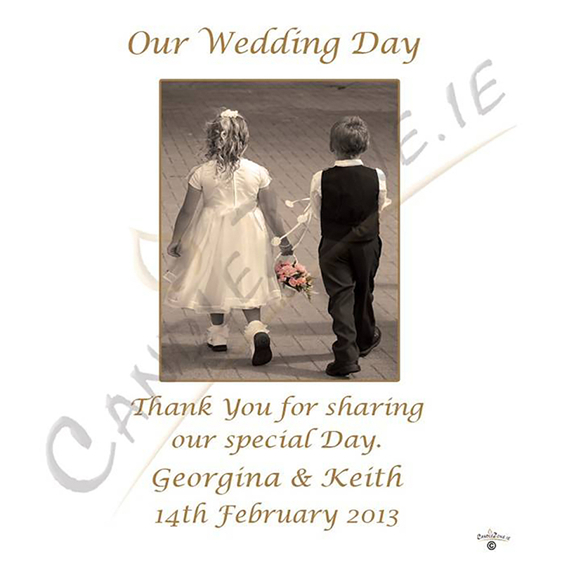 Personalised Thank you Wedding Favour - Young Love Gold