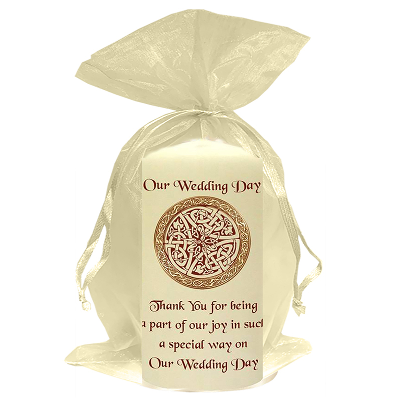Personalised Thank you Wedding Favour - Celtic Gold Scipt