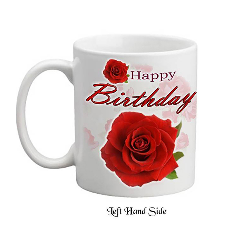 Personalised Birthday Mug Gift - Red Rose