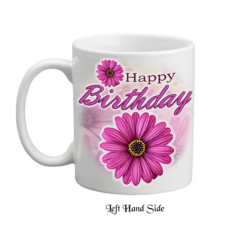 Personalised Birthday Mug Gift - Pink Gerbera