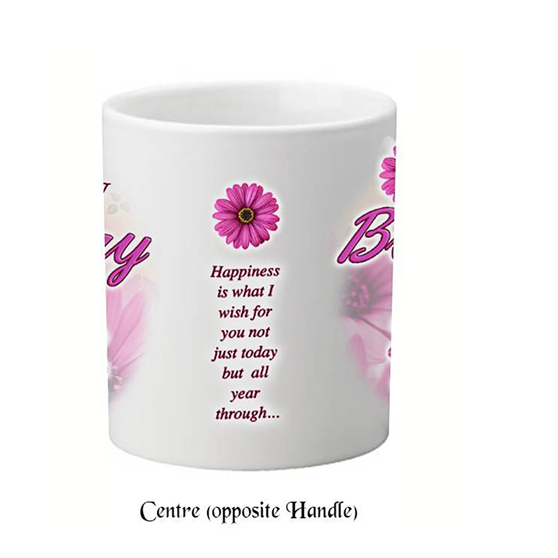 Personalised Birthday Mug Gift - Pink Gerbera