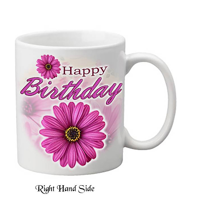 Personalised Birthday Mug Gift - Pink Gerbera