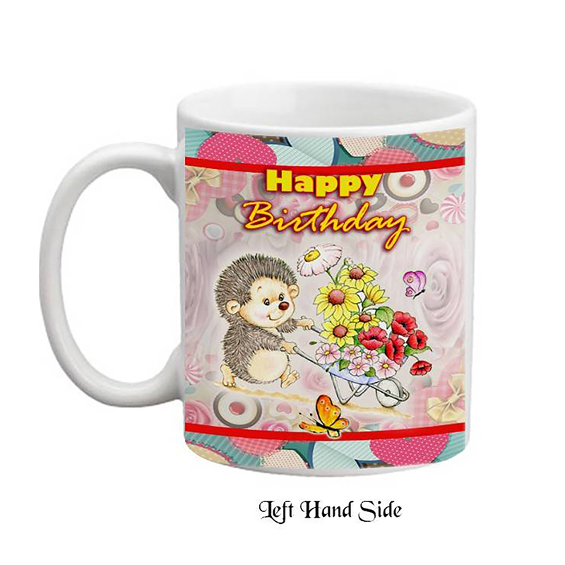 Personalised Birthday Mug Gift - Hedgehog & Barrow