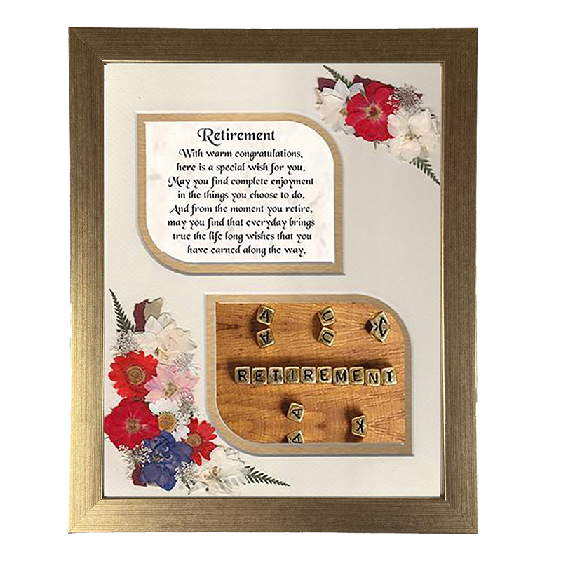 Personalised Retirement Frame - Flowers & Verse with Photo