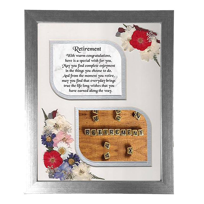 Personalised Retirement Frame - Flowers & Verse with Photo