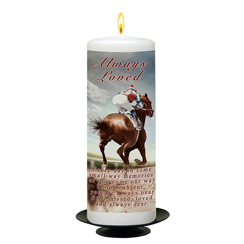 Personalised Remembrance Candle - Racing Horse
